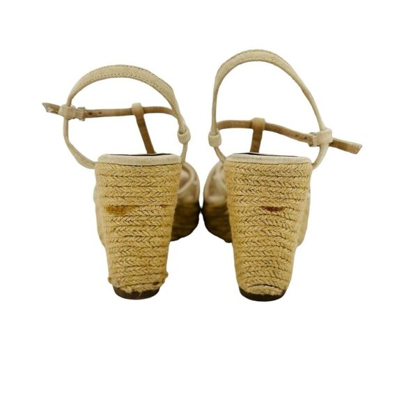 Colin Stuart Victoria's Secret Strappy Espadrille Wedge Sandal Size 7 Shoe Tan - Picture 5 of 7